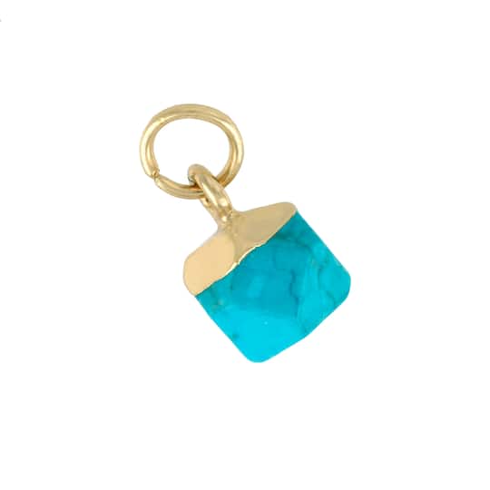 Natural Stone Faceted Ball Charm by Bead Landing&#x2122;